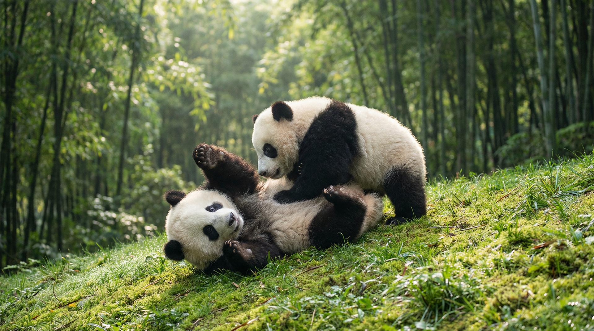 群P熊猫嬉戏视频